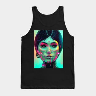 otaku girl anime face Tank Top